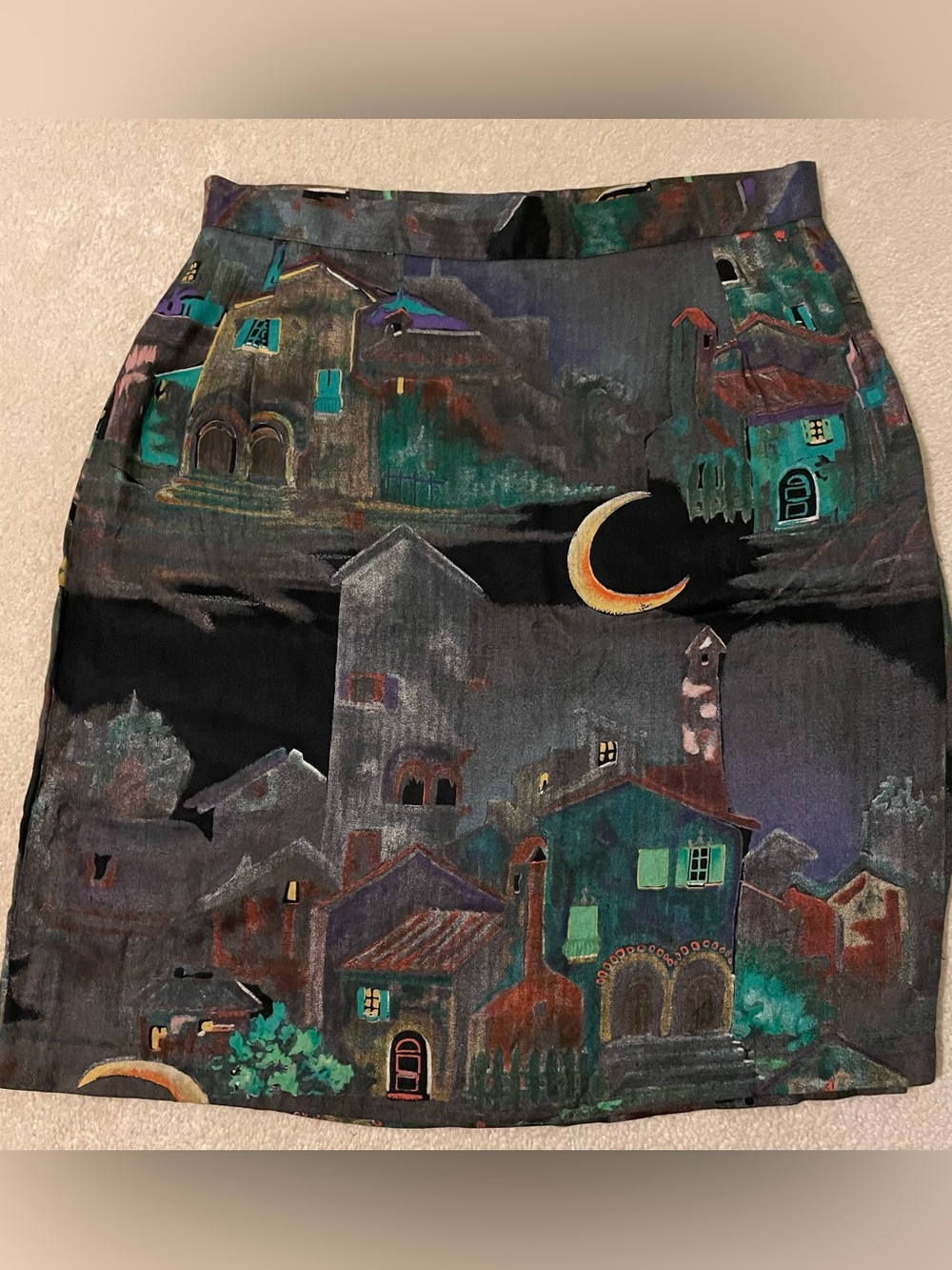 Vintage (90’s) Kips Bay dark moody whimsy goth mini skirt-13/14 EUC